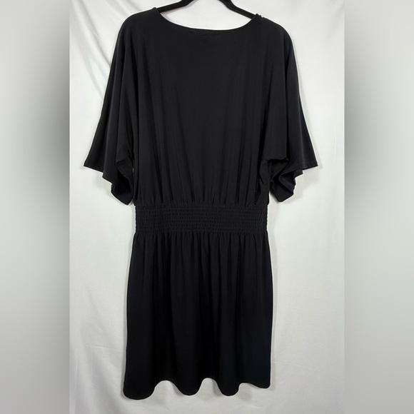 White House Black Market Kimono Sleeve Smocked WaistDress, Embroidery Large NWOT - Picture 7 of 13